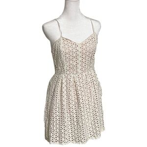 Pins & Needles Eyelet White & Nude Women’s Dress Size 2